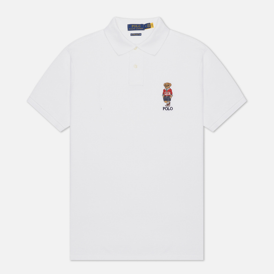 Мужское поло Polo Ralph Lauren Polo Sport Bear Basic Mesh White
