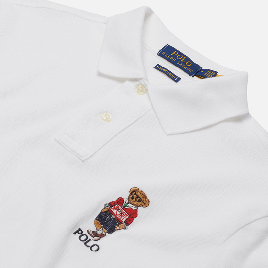 Мужское поло Polo Ralph Lauren Polo Sport Bear Basic Mesh White