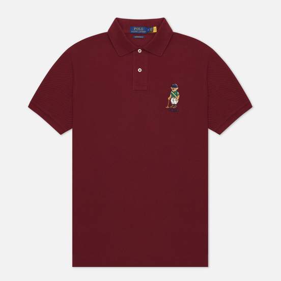 Мужское поло Polo Ralph Lauren Riding Bear Basic Mesh Classic Wine