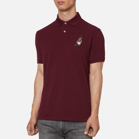 Мужское поло Polo Ralph Lauren Riding Bear Basic Mesh Classic Wine