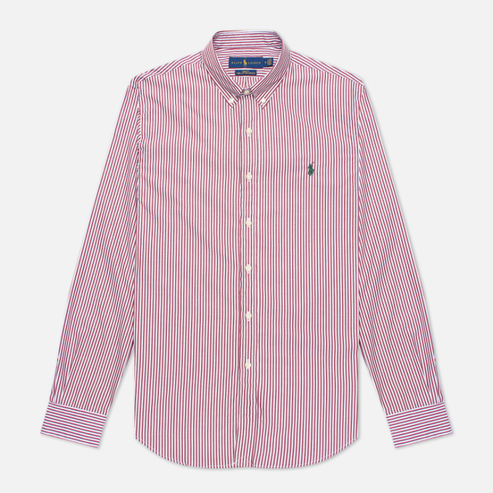 Мужская рубашка Polo Ralph Lauren Slim Fit Striped Natural Poplin Wine/White