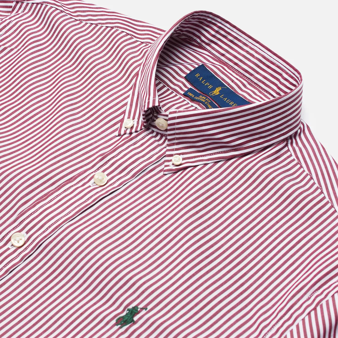 Polo Ralph Lauren Мужская рубашка Slim Fit Striped Natural Poplin