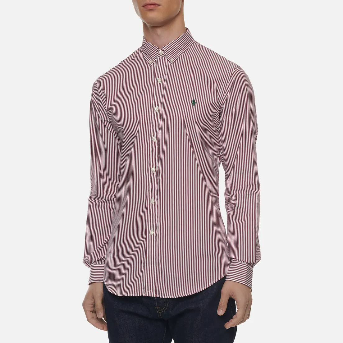 Polo Ralph Lauren Мужская рубашка Slim Fit Striped Natural Poplin