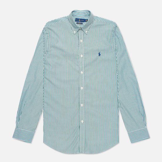 Мужская рубашка Polo Ralph Lauren Slim Fit Striped Natural Poplin Pine/White