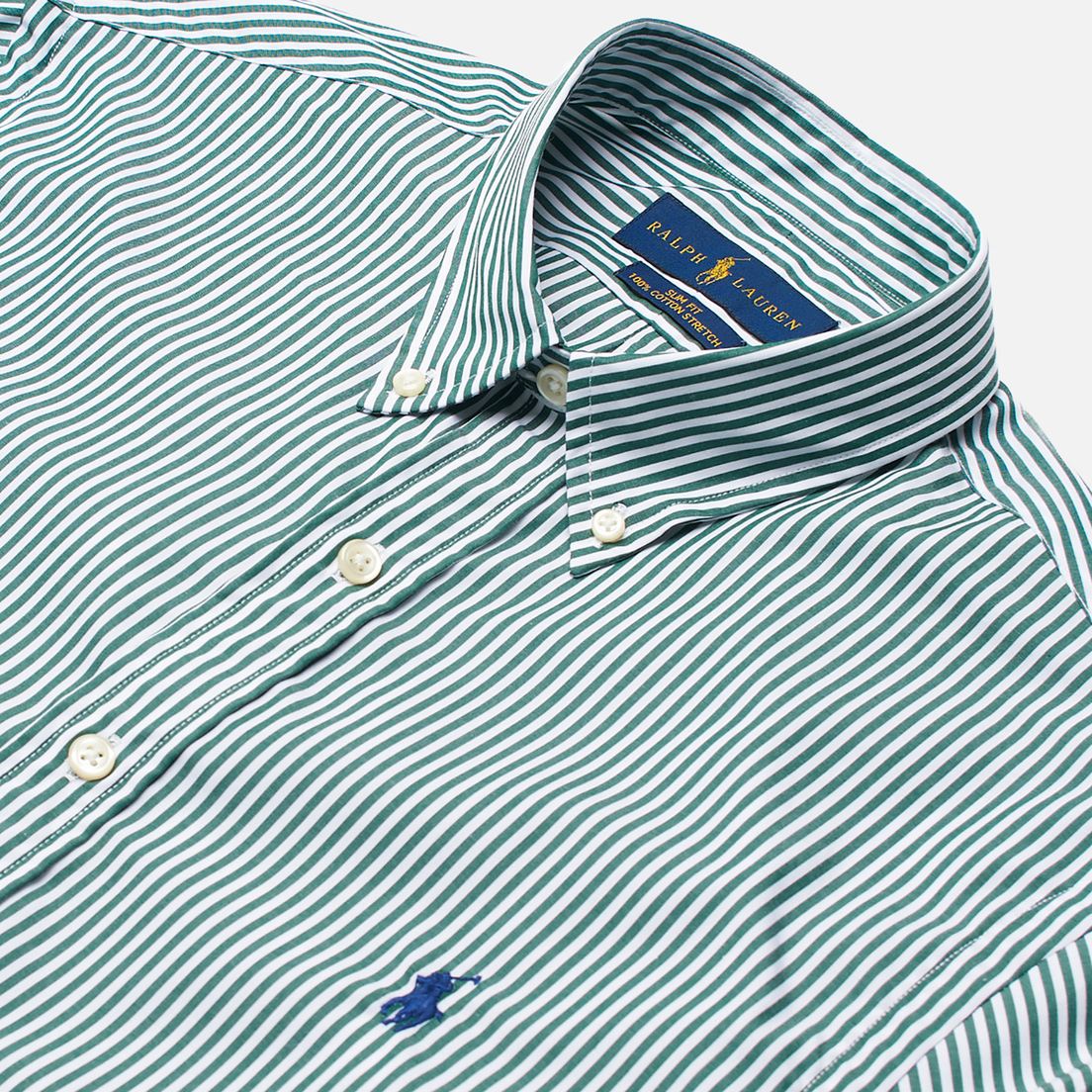 Polo Ralph Lauren Мужская рубашка Slim Fit Striped Natural Poplin