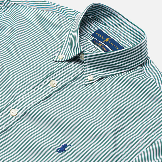 Мужская рубашка Polo Ralph Lauren Slim Fit Striped Natural Poplin Pine/White