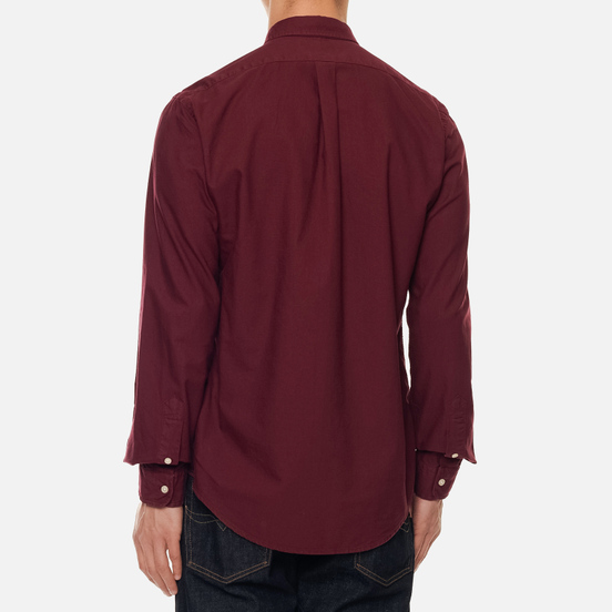 Мужская рубашка Polo Ralph Lauren Slim Fit Garment Dyed Oxford Classic Wine