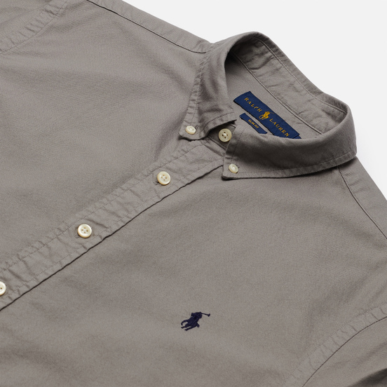 Мужская рубашка Polo Ralph Lauren Slim Fit Garment Dyed Oxford Perfect Grey