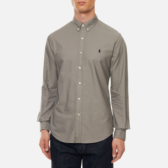 Мужская рубашка Polo Ralph Lauren Slim Fit Garment Dyed Oxford Perfect Grey