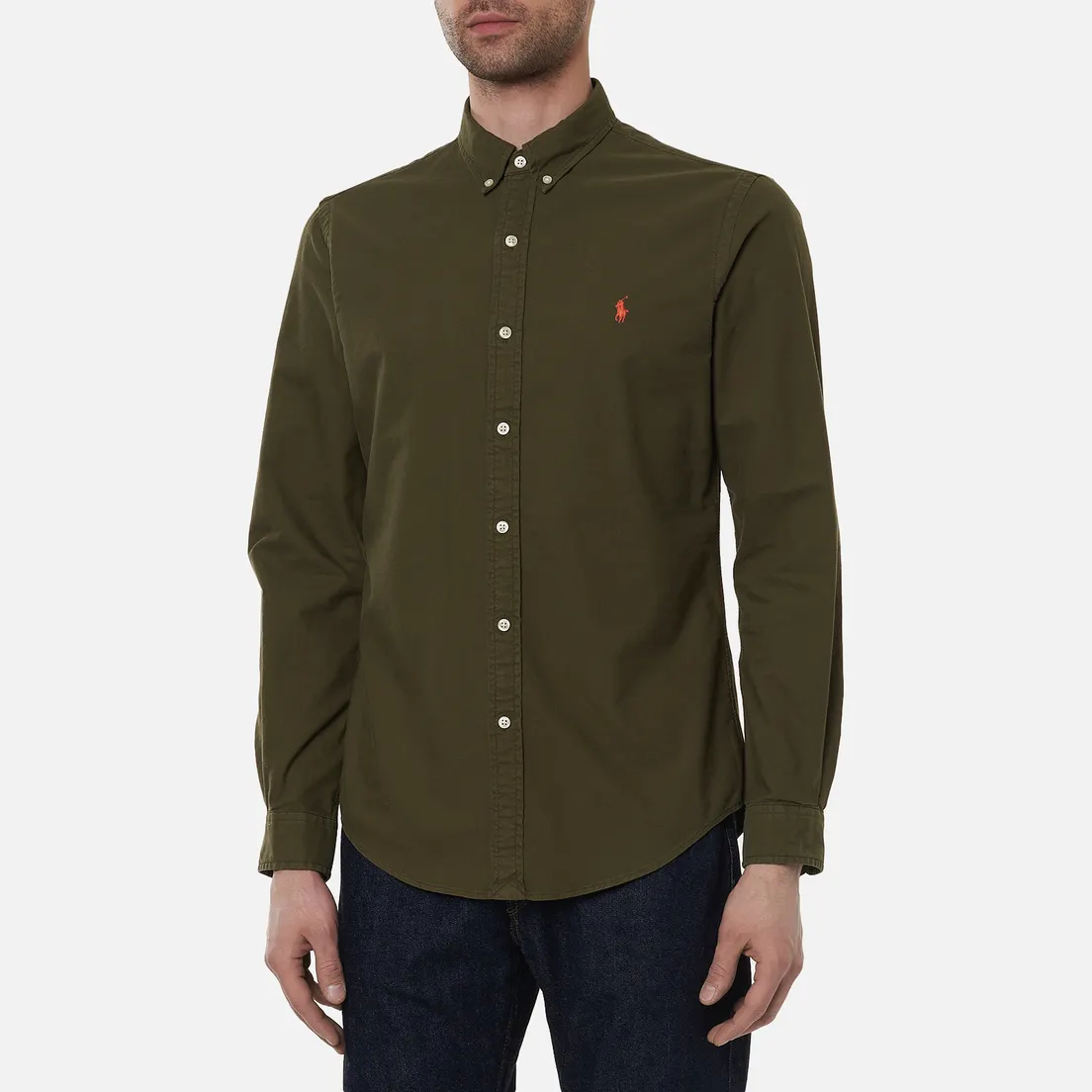 Polo Ralph Lauren Мужская рубашка Slim Fit Garment Dyed Oxford