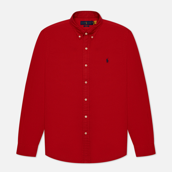 Мужская рубашка Polo Ralph Lauren Slim Fit Garment Dyed Oxford Red