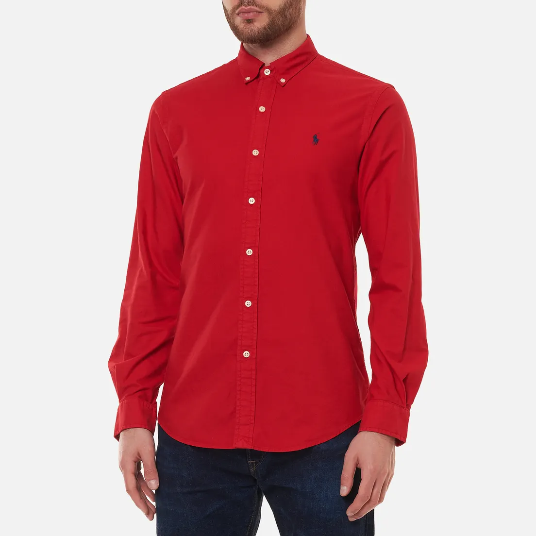 Polo Ralph Lauren Мужская рубашка Slim Fit Garment Dyed Oxford