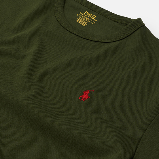 Мужская футболка Polo Ralph Lauren Logo Polo Pony Heavyweight Jersey Army/Red