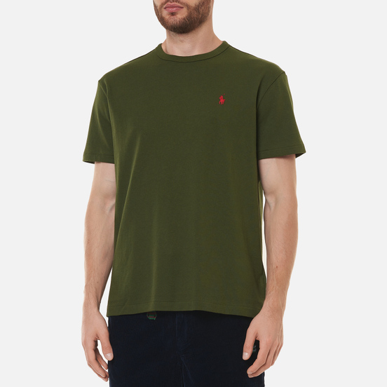 Мужская футболка Polo Ralph Lauren Logo Polo Pony Heavyweight Jersey Army/Red