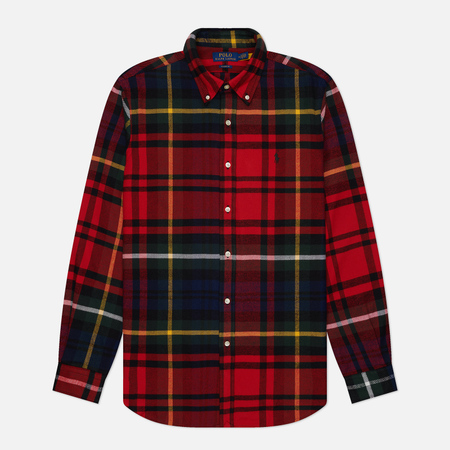   Brandshop Мужская рубашка Polo Ralph Lauren Plaid Flannel Classic Fit, цвет красный, размер S