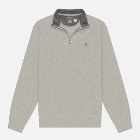 Мужская толстовка Polo Ralph Lauren Double-Knit Quarter-Zip, цвет серый, размер M