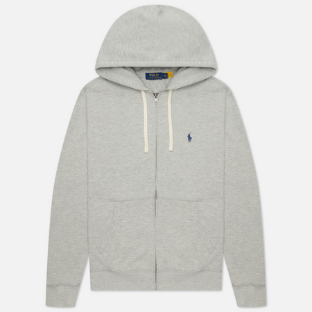 Мужская толстовка Polo Ralph Lauren Embroidered Polo Pony Full Zip Hoodie, цвет серый, размер XXL
