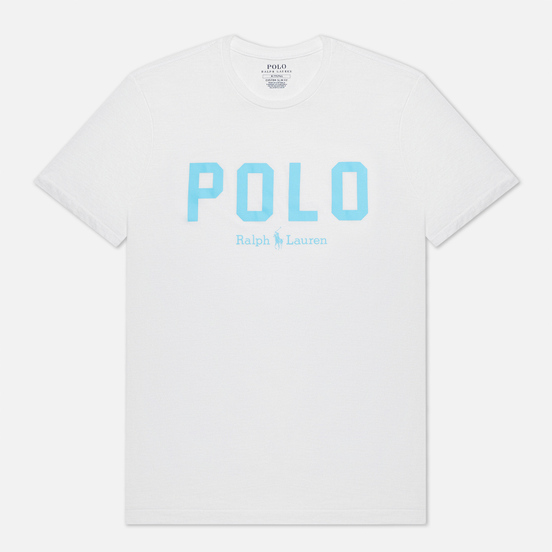 Мужская футболка Polo Ralph Lauren Logo Print Custom Slim Fit White/French Turquoise