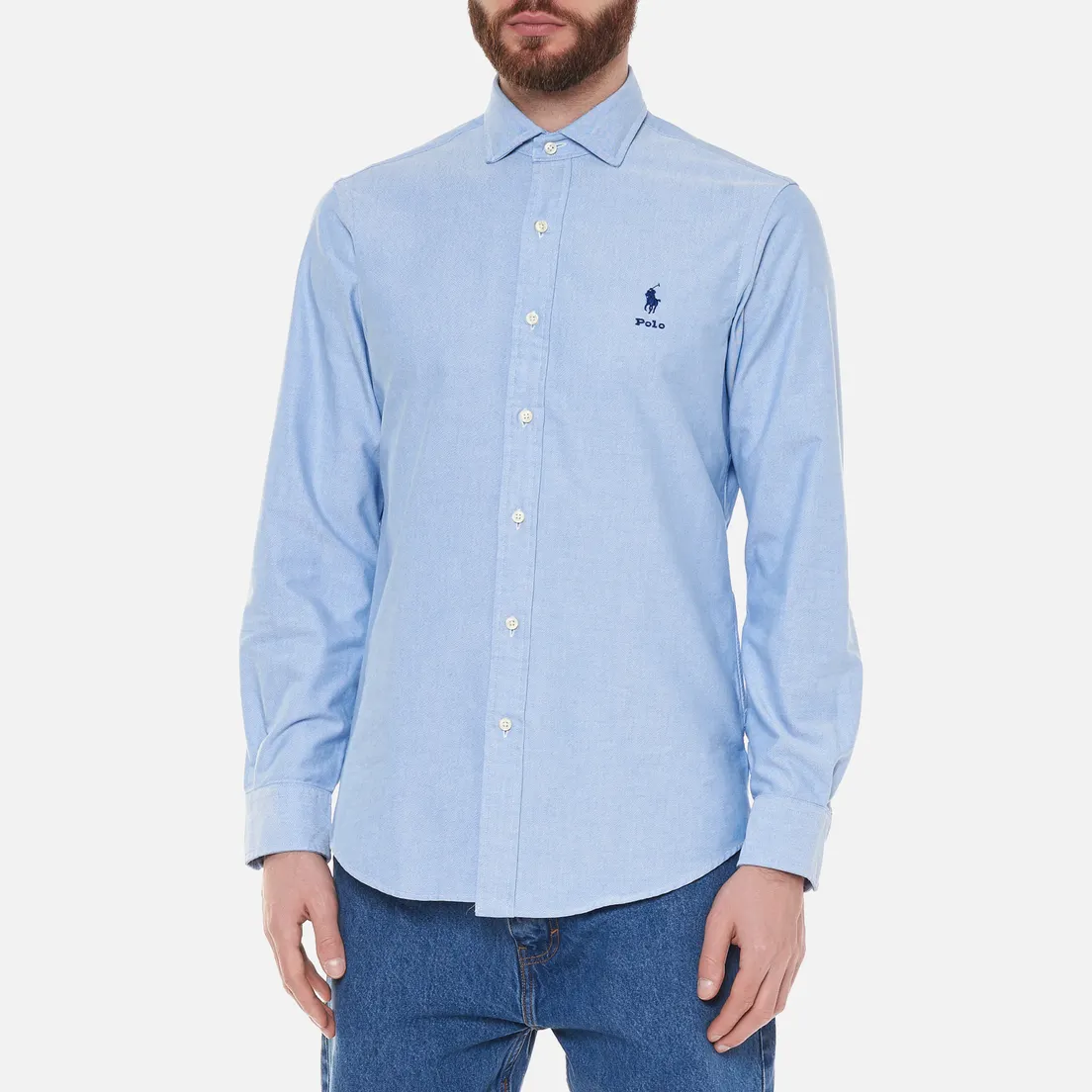 Polo Ralph Lauren Мужская рубашка Custom Fit Classic Oxford Embroidered Logo