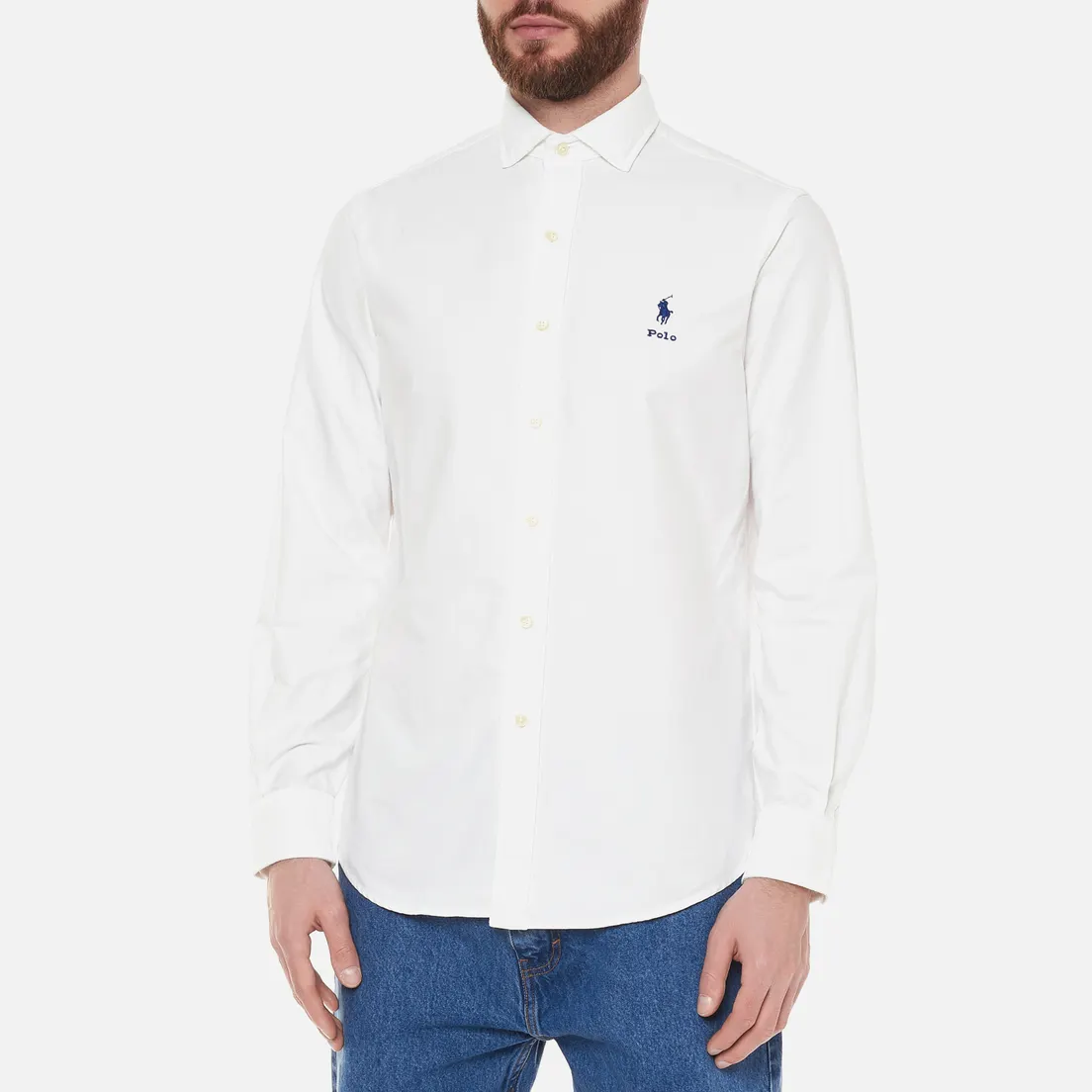 Polo Ralph Lauren Мужская рубашка Custom Fit Classic Oxford Embroidered Logo
