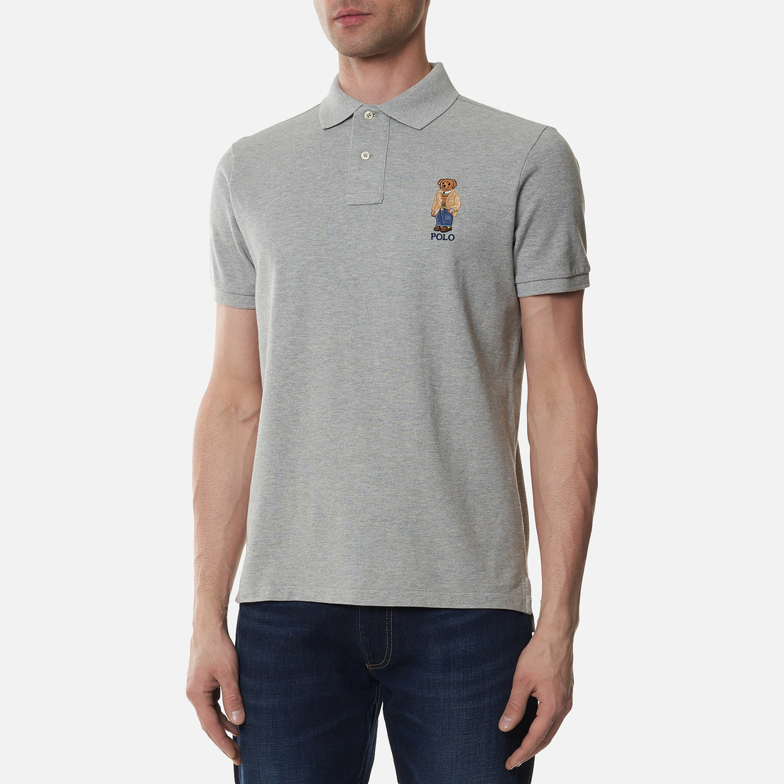 Custom slim fit bear polo best sale