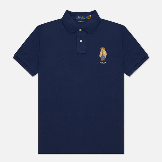 Мужское поло Polo Ralph Lauren Custom Slim Fit Polo Bear Newport Navy