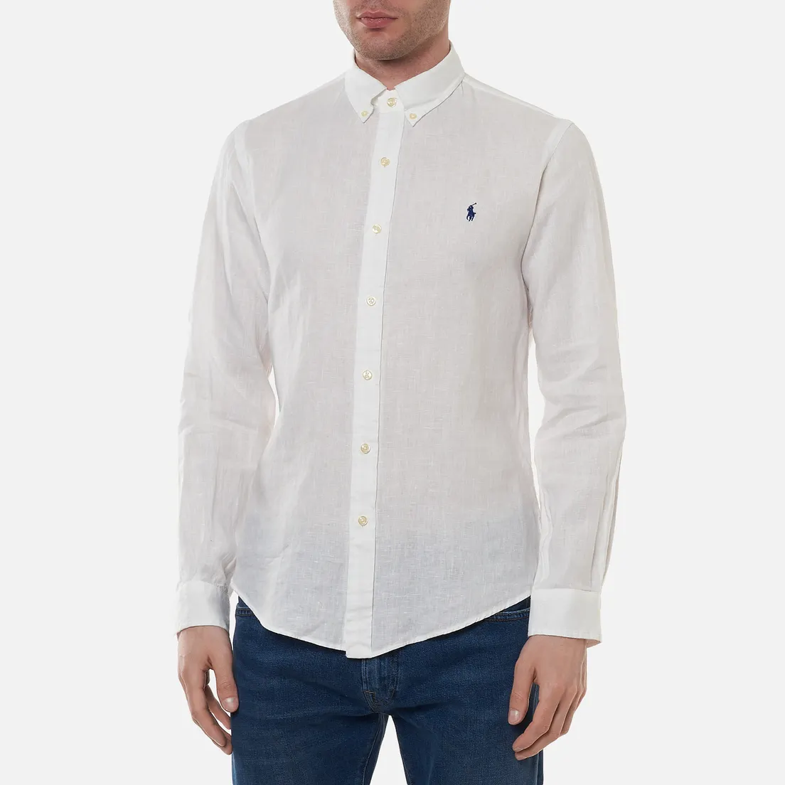 Polo Ralph Lauren Мужская рубашка Slim Fit Piece Dye Linen