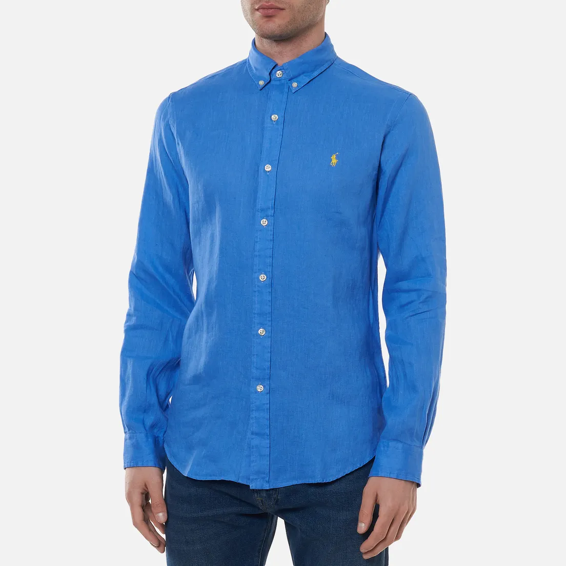Polo Ralph Lauren Мужская рубашка Slim Fit Piece Dye Linen