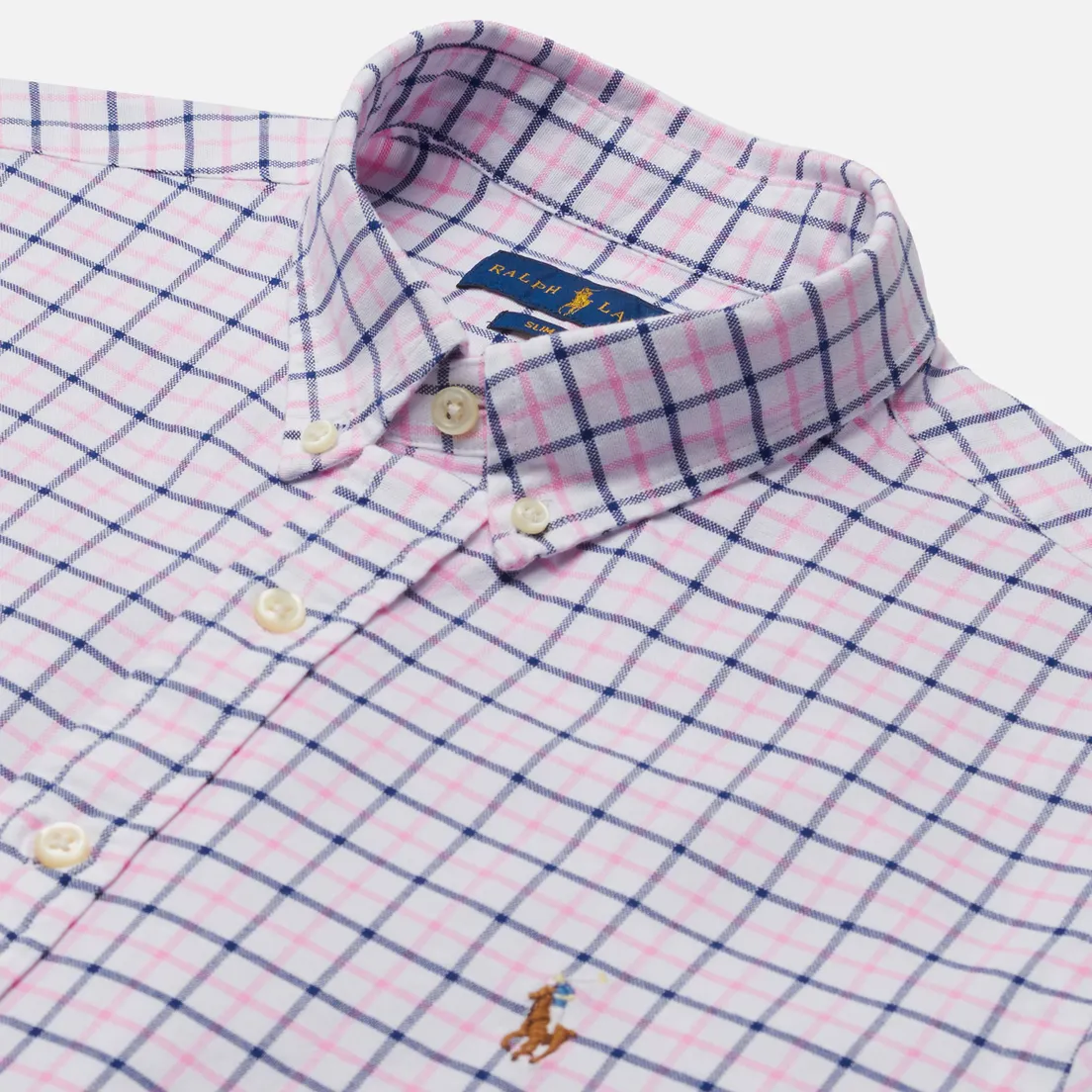 Polo Ralph Lauren Мужская рубашка Slim Fit Plaid Oxford
