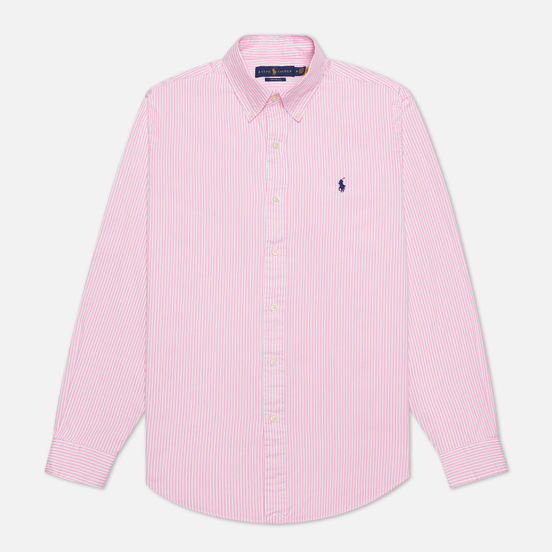 Мужская рубашка Polo Ralph Lauren Custom Fit Washed Pinpoint Oxford Pink/White