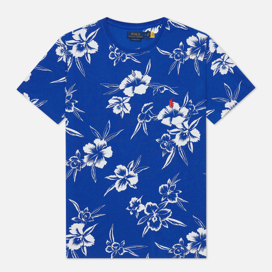 Мужская футболка Polo Ralph Lauren Floral Print Crew Neck Sapphire Star Pacific Hibiscus