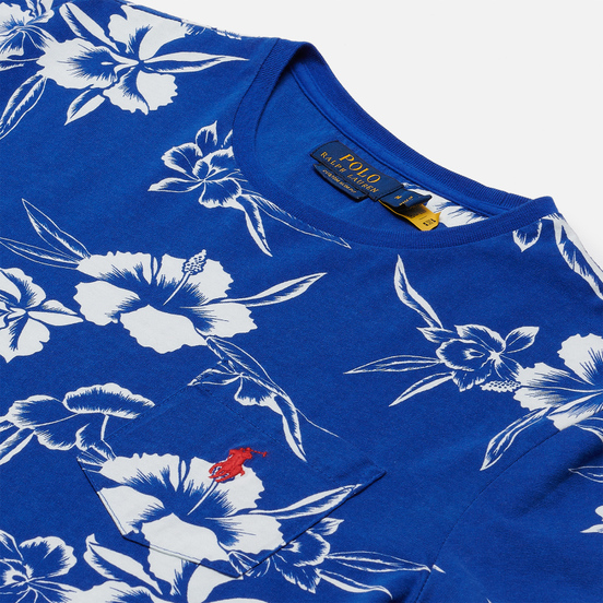 Мужская футболка Polo Ralph Lauren Floral Print Crew Neck Sapphire Star Pacific Hibiscus