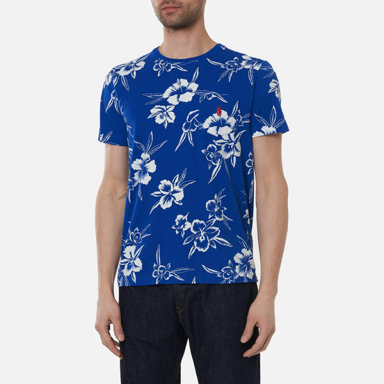 Мужская футболка Polo Ralph Lauren Floral Print Crew Neck Sapphire Star Pacific Hibiscus