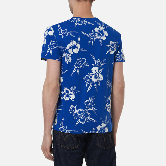 Мужская футболка Polo Ralph Lauren Floral Print Crew Neck Sapphire Star Pacific Hibiscus