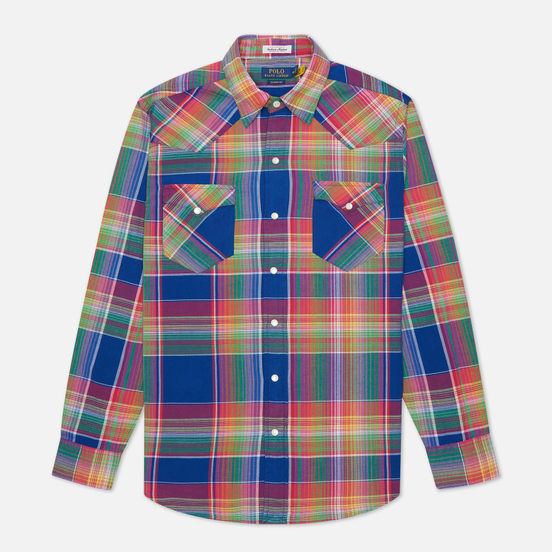 Мужская рубашка Polo Ralph Lauren Classic Fit Madras Western Blue/Green