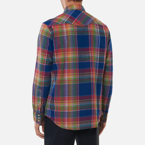 Мужская рубашка Polo Ralph Lauren Classic Fit Madras Western Blue/Green