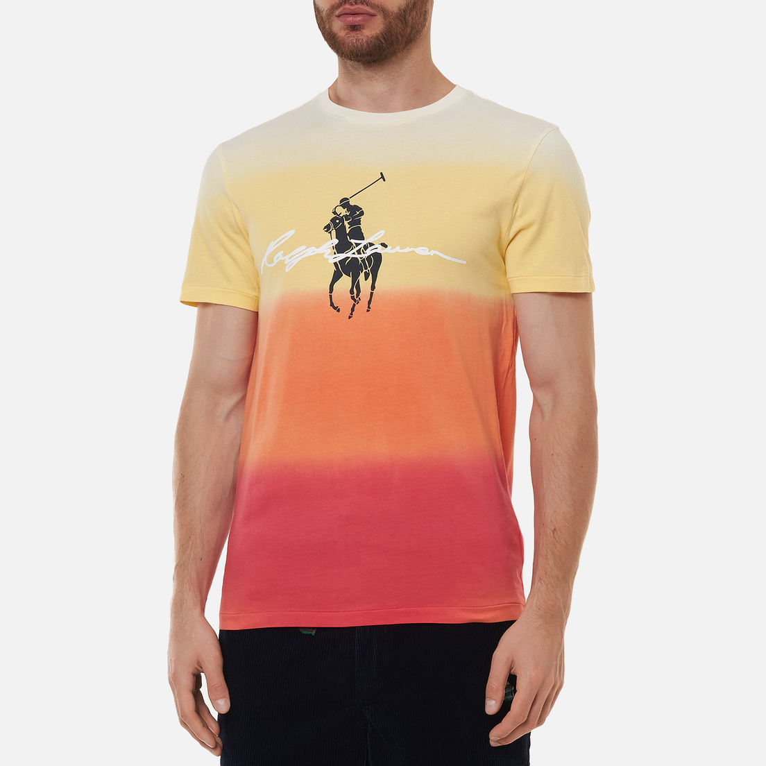 Polo Ralph Lauren Мужская футболка Custom Slim Fit Dip-Dyed Graphic