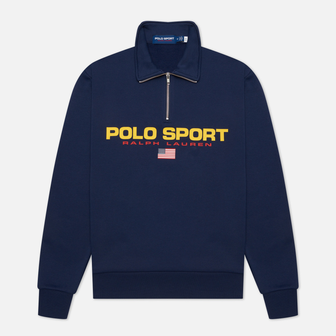 Мужская толстовка Polo Ralph Lauren, цвет синий, размер S 710-835766-001 Polo Sport Fleece Half-Zip - фото 1