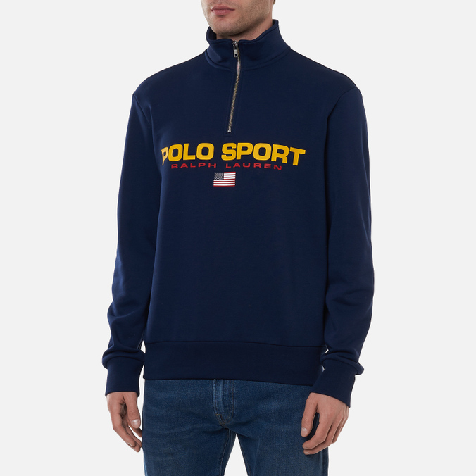 Мужская толстовка Polo Ralph Lauren, цвет синий, размер S 710-835766-001 Polo Sport Fleece Half-Zip - фото 3