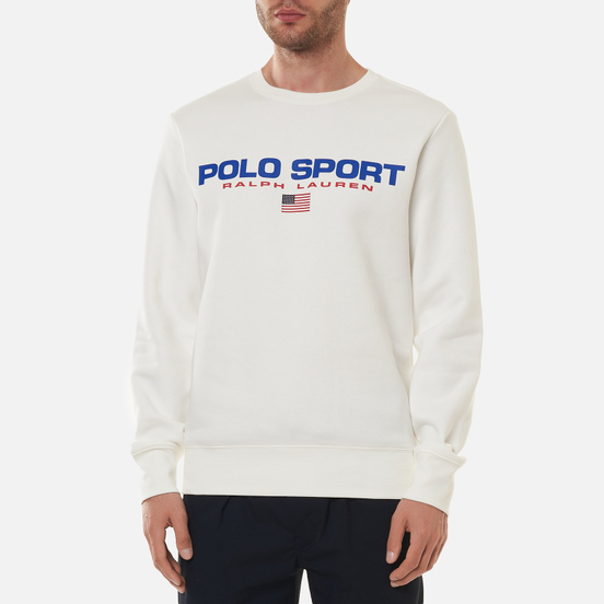 Мужская толстовка Polo Ralph Lauren Polo Sport Fleece Crew Neck White