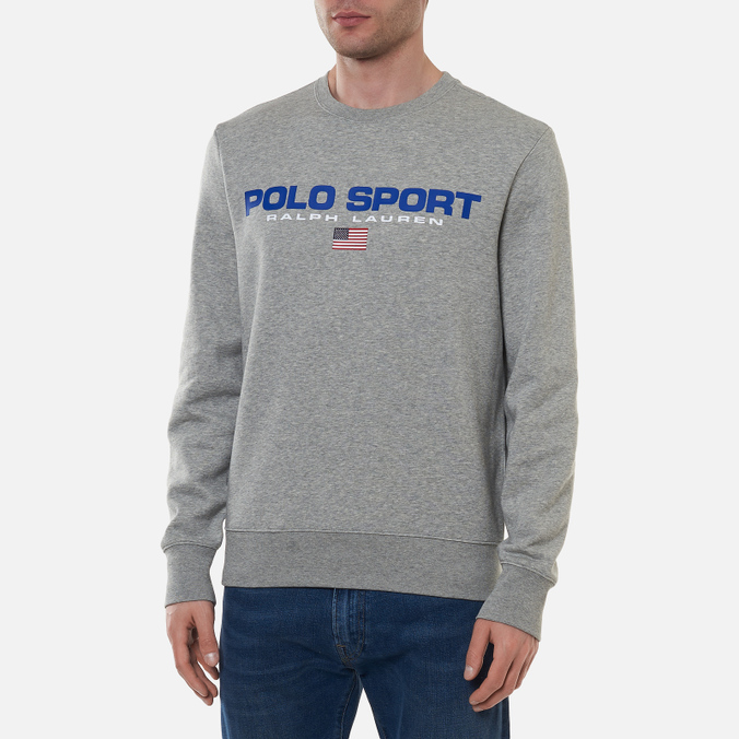 Мужская толстовка Polo Ralph Lauren, цвет серый, размер XL 710-835770-003 Polo Sport Fleece Crew Neck - фото 3