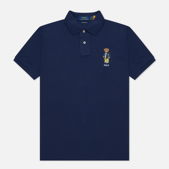 Мужское поло Polo Ralph Lauren Custom Slim Fit Regatta Polo Bear Newport Navy