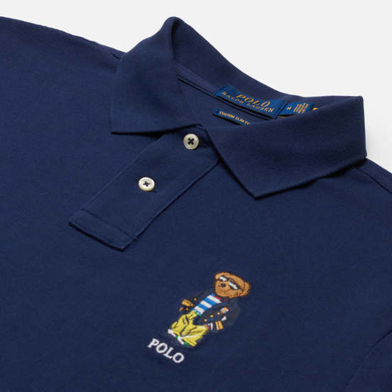 Мужское поло Polo Ralph Lauren Custom Slim Fit Regatta Polo Bear Newport Navy
