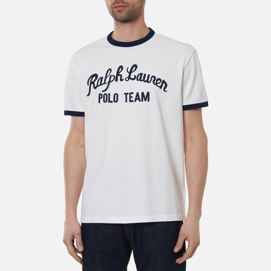 Мужская футболка Polo Ralph Lauren Classic Fit Polo Team Mesh White
