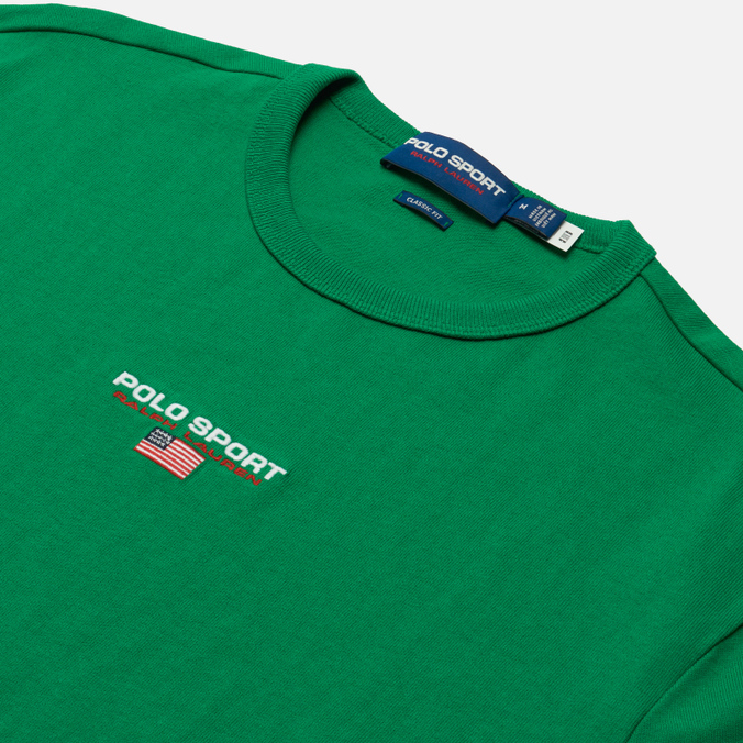 Мужская футболка Polo Ralph Lauren, цвет зелёный, размер S 710-836755-011 Polo Sport Heavyweight Jersey - фото 2