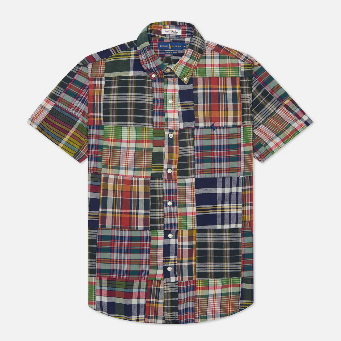 Polo Ralph Lauren Мужская рубашка Custom Fit Patchwork Madras