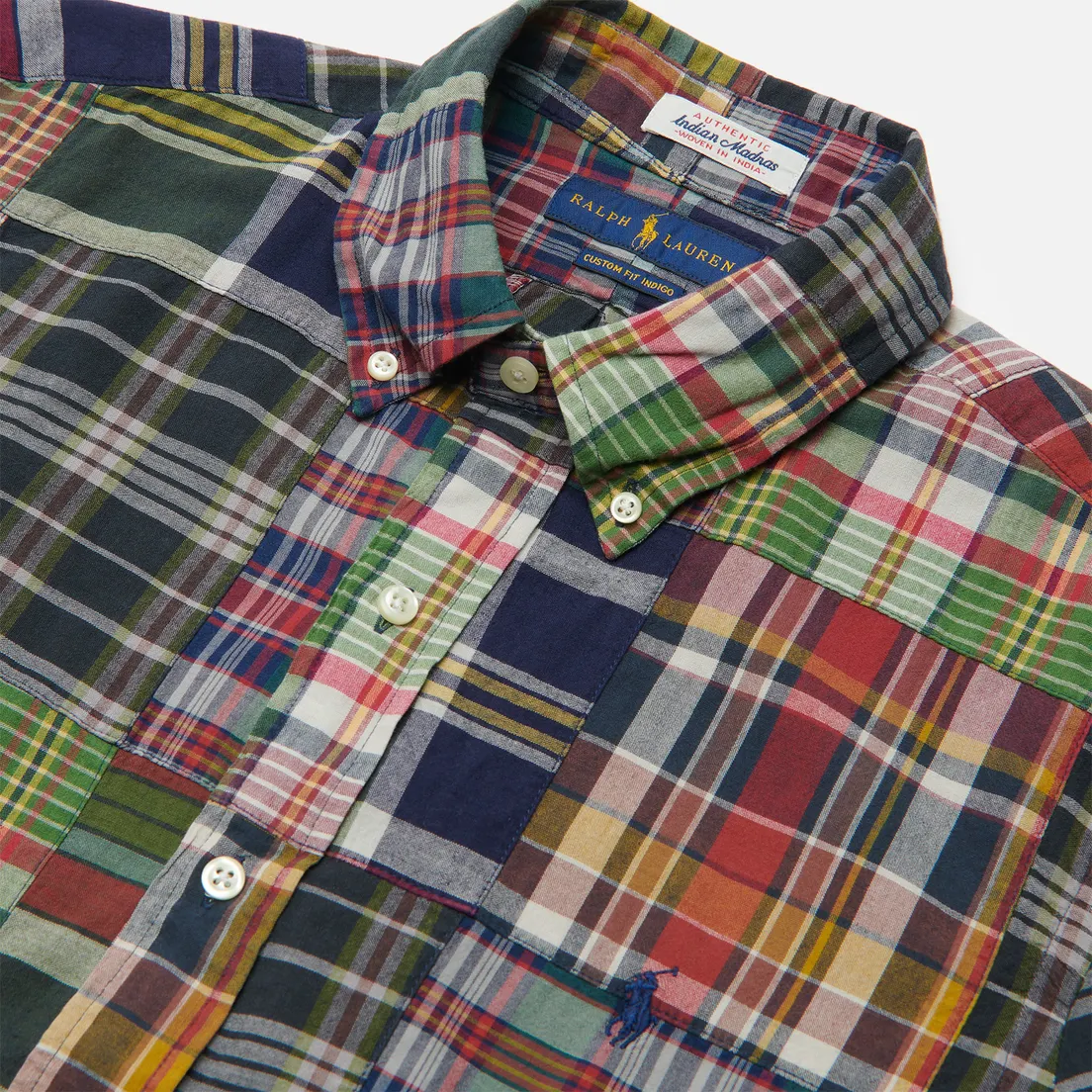 Polo Ralph Lauren Мужская рубашка Custom Fit Patchwork Madras