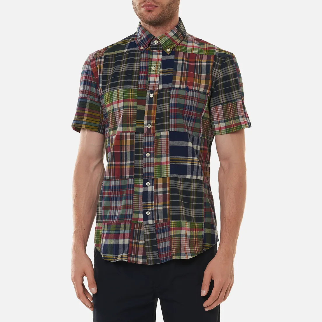 Polo Ralph Lauren Мужская рубашка Custom Fit Patchwork Madras