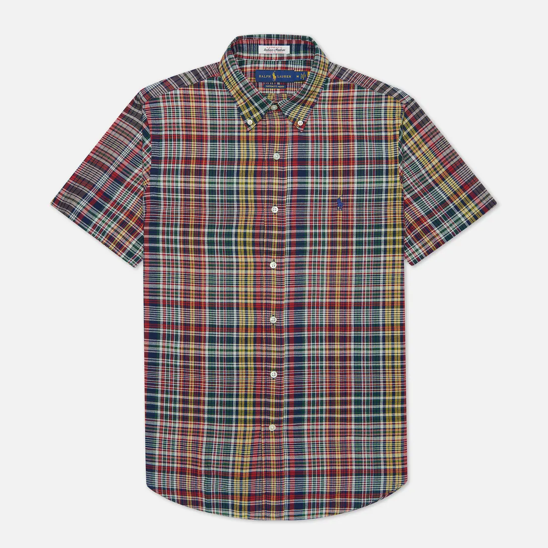 Polo Ralph Lauren Мужская рубашка Custom Fit Bleeding Madras