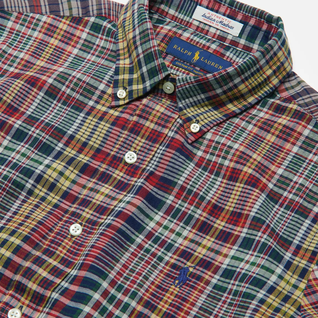 Polo Ralph Lauren Мужская рубашка Custom Fit Bleeding Madras